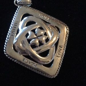 Faith Peace Hope Love Sterling pendant 925